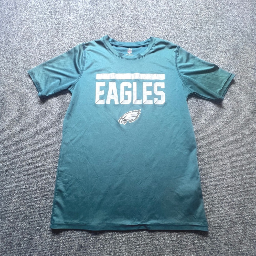 NFL Philadelphia Eagles Youth Medium 10/12 Green Performance T-Shirt Logo